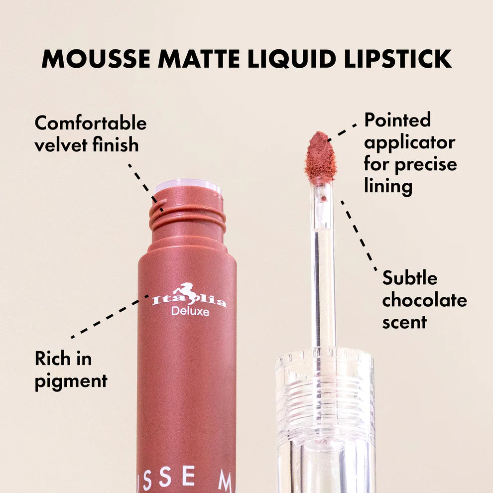 Mousse Matte Liquid Lipstick | Labial de Barra Líquido Mate | Italia Deluxe