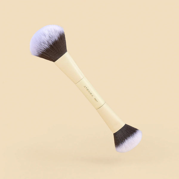Brocha Dual para Polvo y Rubor | Atenea Beauty