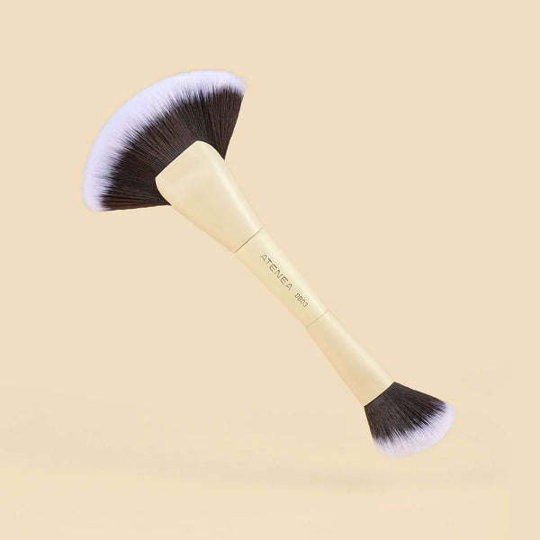 Brocha Dual para Contorno y Abanico | Atenea Beauty