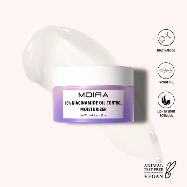 Crema Hidratante con Control Grasa y Niacinamida al 10%| 10% Niacinamide Oil Control Moisturizer | Moira